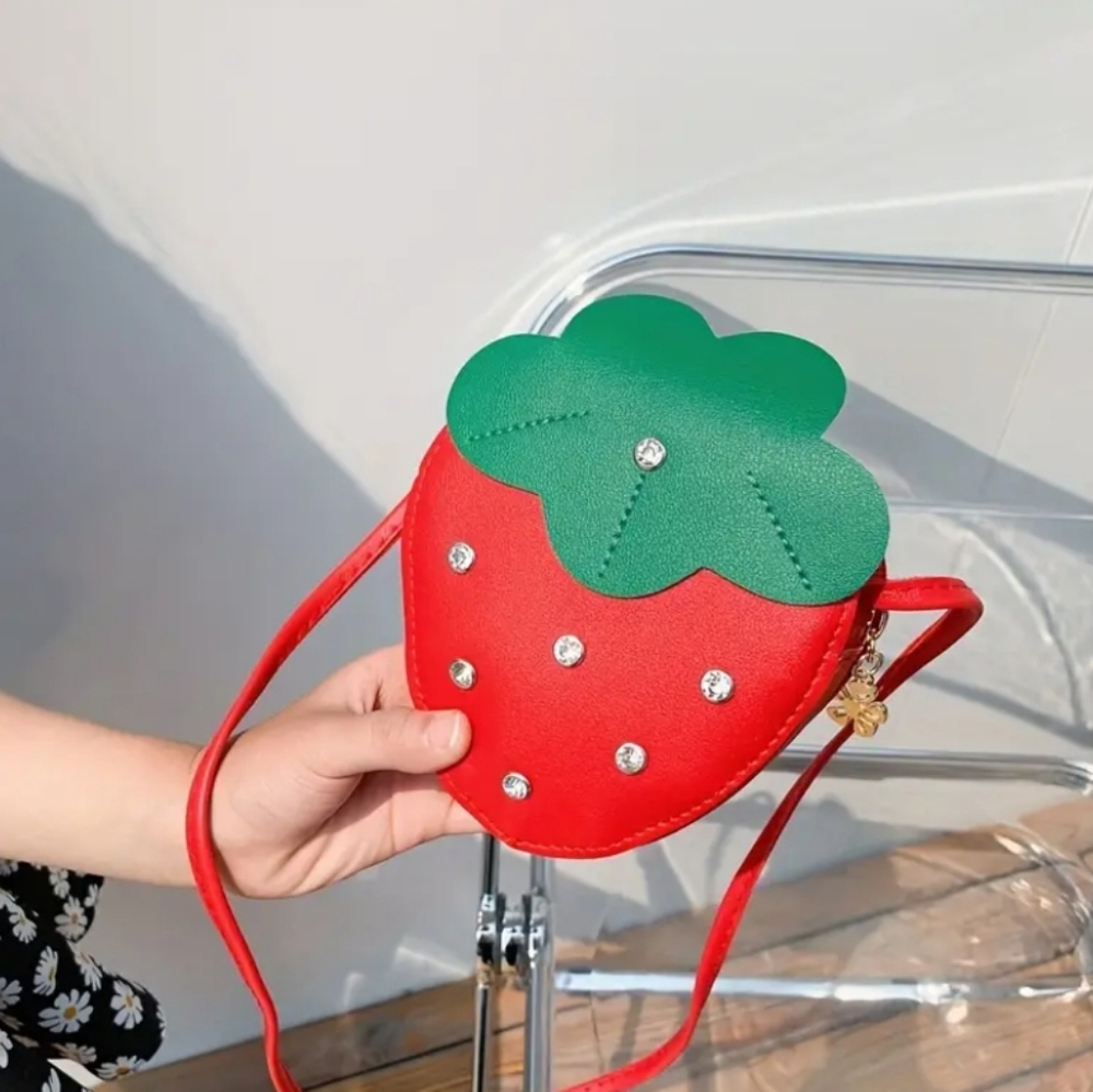 Girls Small Strawberry Crossbody Bag Purse - Picture 6 of 6